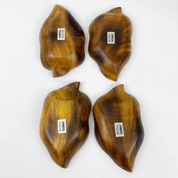 VTG Monkey Pod Bowls Serving Party Set 5 Pieces - Picture 7 of 7